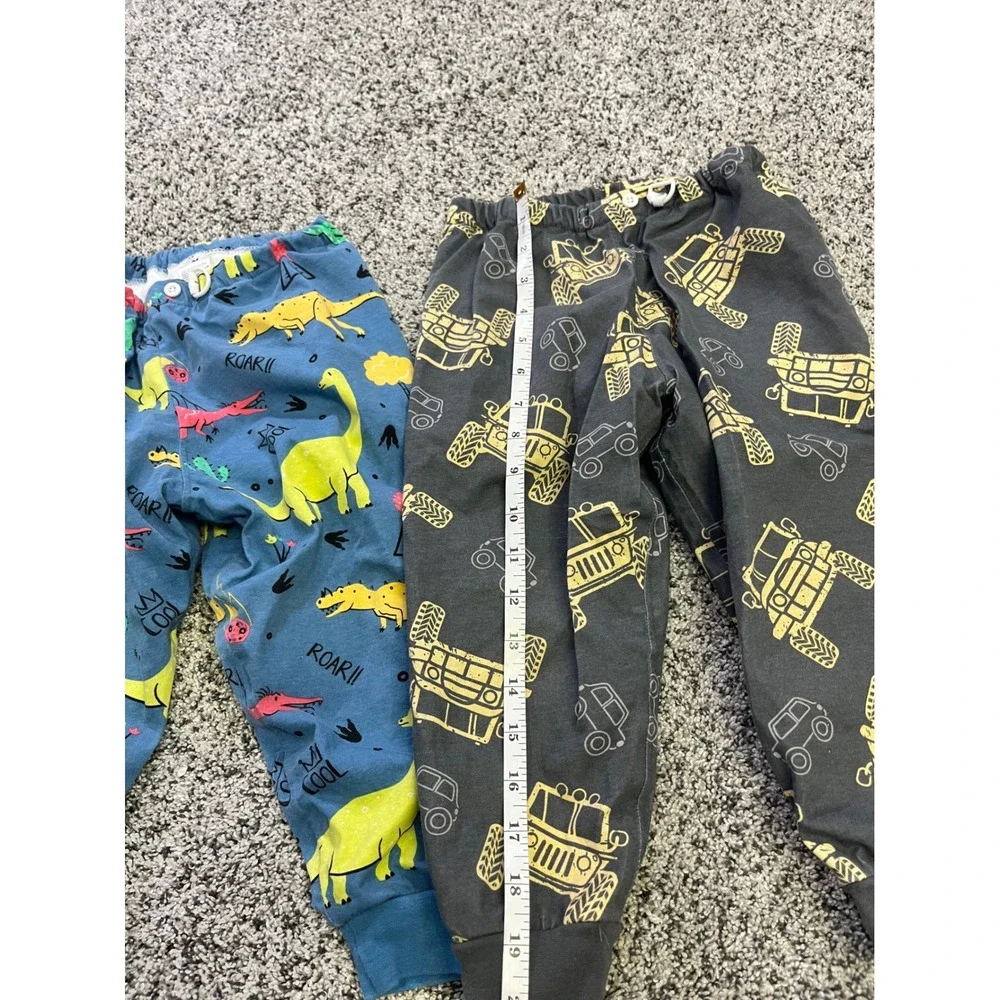 Kids Waterproof Pajama Pants 2 Bundle Dinosaur Truck Print Blue Gray Size 4‎
